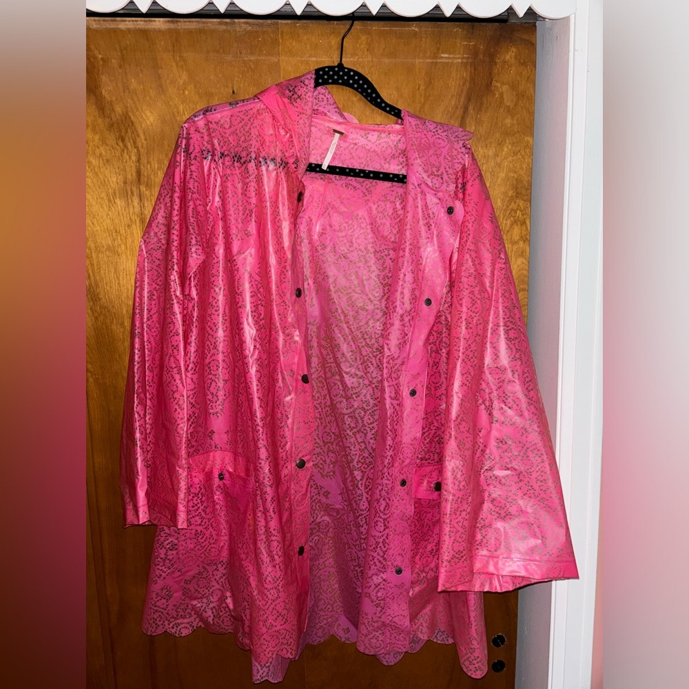 Free People Lace Print Rain Jacket